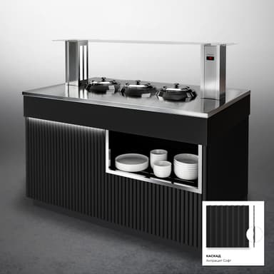 Шведский стол с электросупницами ШСс (STANDARD)КАСКАД черный