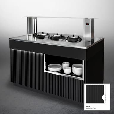 Шведский стол с электросупницами ШСс (STANDARD)КУБА черный